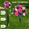 Artificial Cemetery Flowers for Grave, Set of 2 Memorial Grave Flowers for Cemetery with Vase Realistic Silk Gravesites UV Resistant Peony Flowers Decorations (Red with Purple)